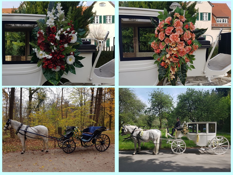 Blumenschmuck der Kutscherei Hans Holzmann in München Schwabing